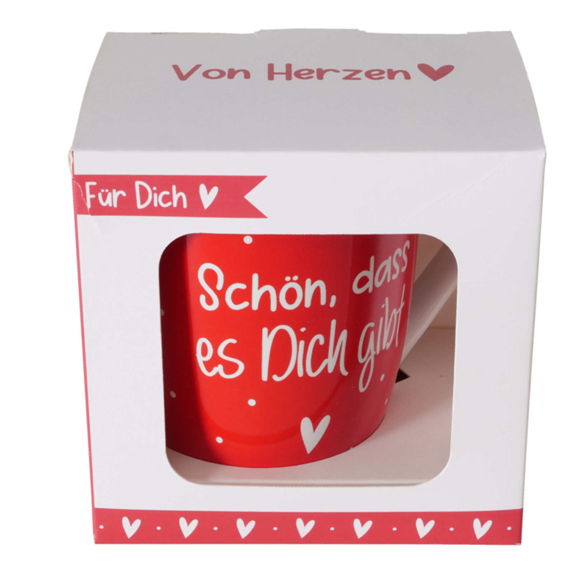 Becher - rot-weiß - sortiert - 330 ml