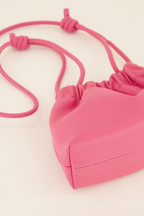 Roze crossbody tas met plooien