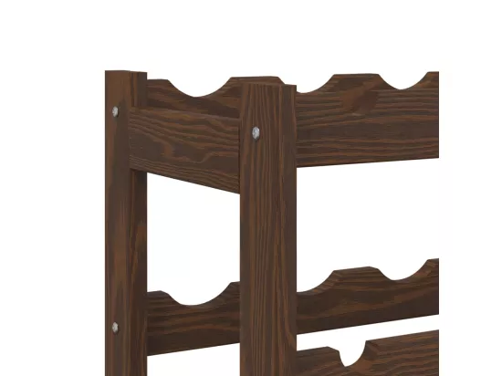 Casier à bouteilles pour 12 bouteilles marron bois pin solide
