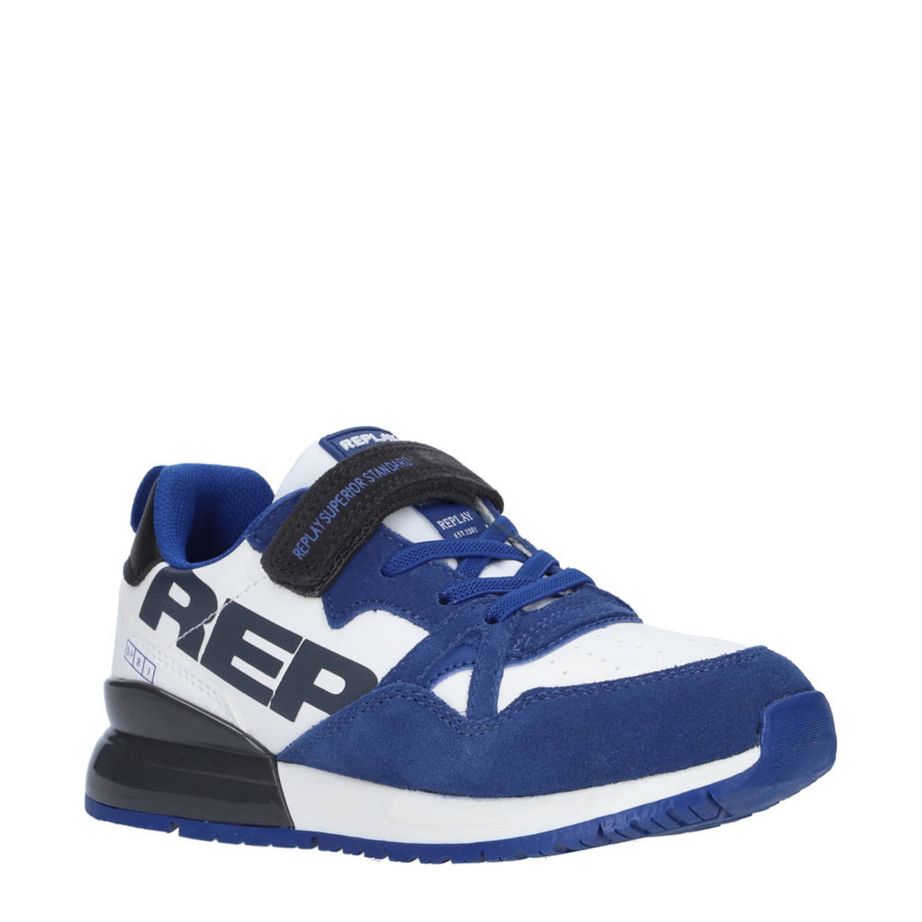 Shoot Jr suède sneakers blauw/wit