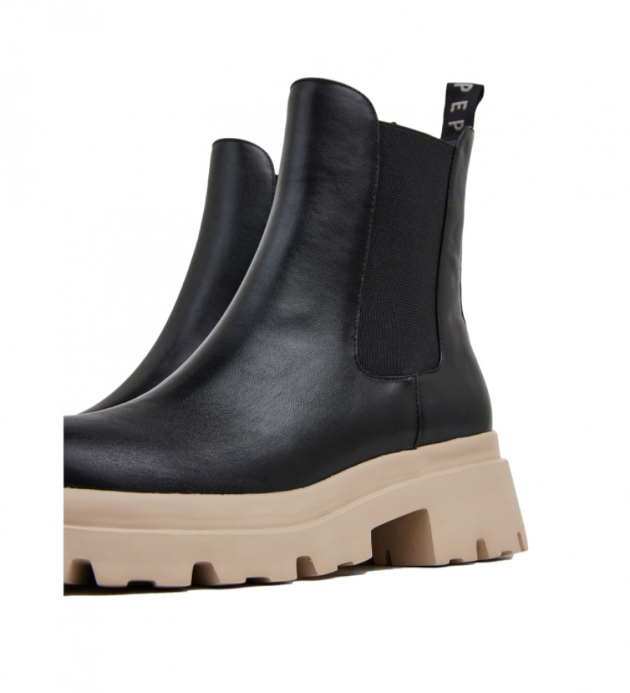 Botas Chelsea Pepe Jeans Lol, pretas - Altura do salto: 6 cm -