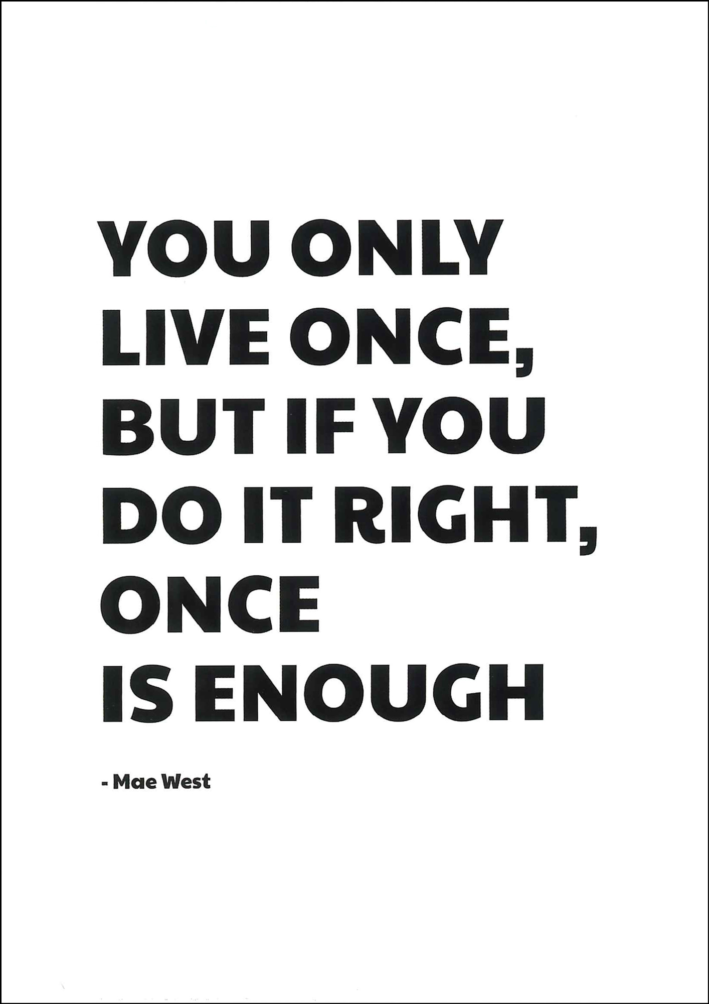 Postkarte 'You only live once' günstig bestellen