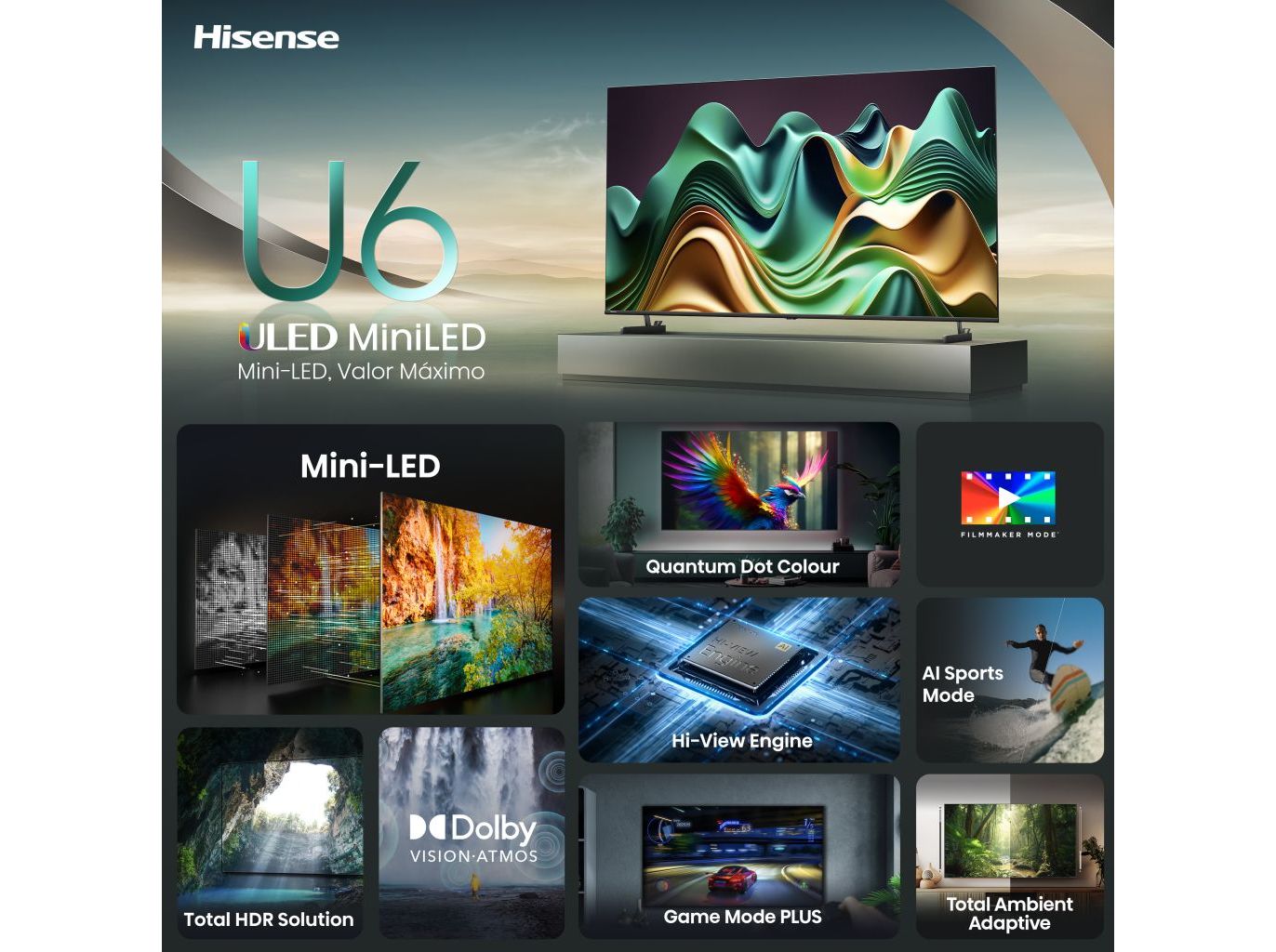 TV ULED MINI LED HISENSE 75U6NQ (4K SMART TV 75'' 189CM)