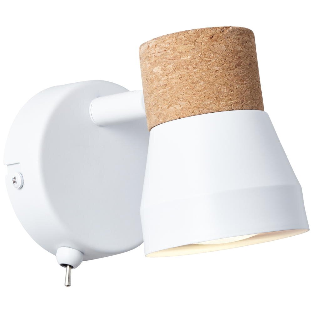 Moka wandlamp in mat wit en natuurlijk licht GU10