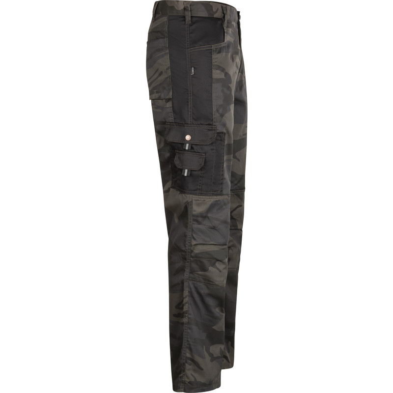 Cerva werkbroek camouflage met kniezakken L groen