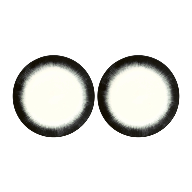 Serax Dé tableware by Ann Demeulemeester dinerbord Ø24 set van 2 White/Black 4