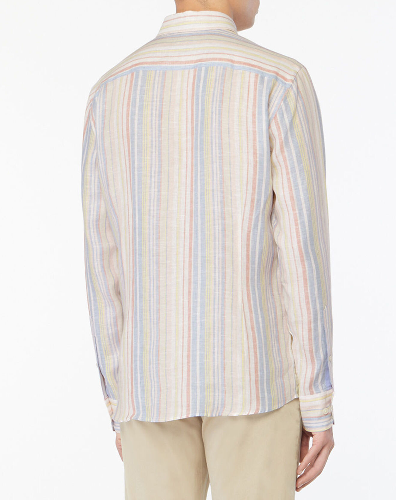 Hackett London Chemise 100% Lin Slim Fit Sorbet multicolore