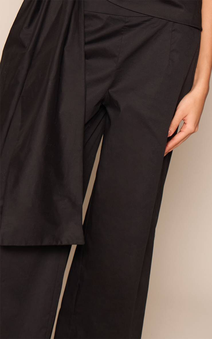Noir Ensemble Coordonné Pantalon Large Plissé En Popeline
