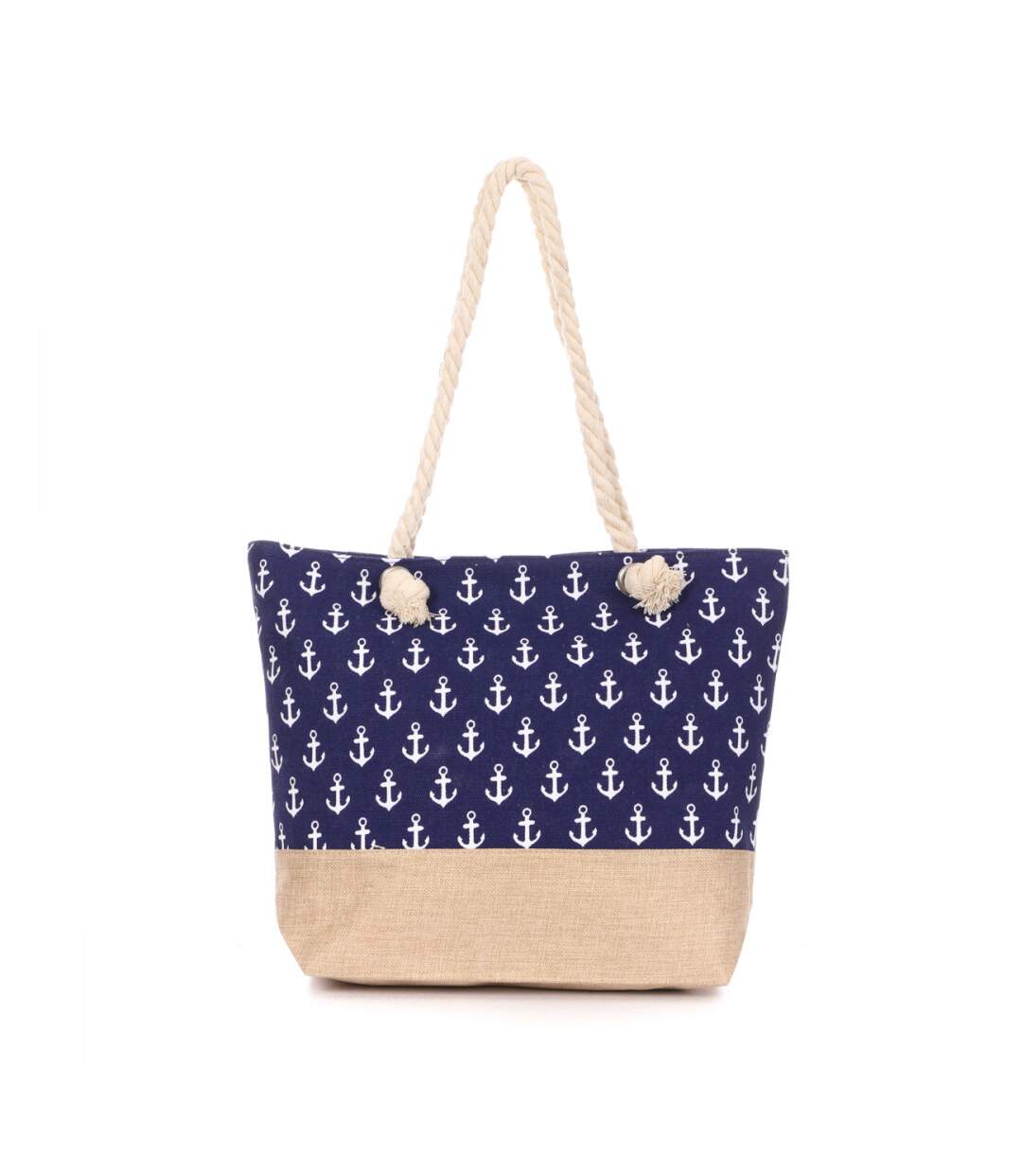 Sac de Plage Bleu et Ancre Marine Bi matière