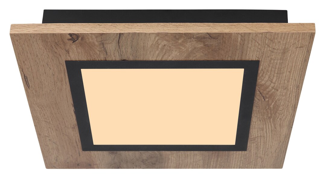 GLOBO LED Deckenlampe Lea 30x30cm Holzoptik