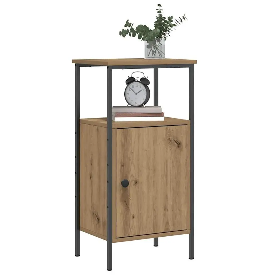 vidaXL - Industrieel Nachtkastje met lade - Artisanaal eiken - 41x31x80 cm