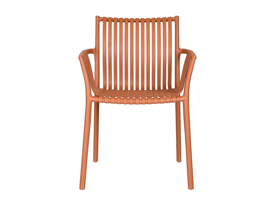 Lot de 4 fauteuils de jardin empilables en polypropylène - Terracotta - SIHOLI de MYLIA