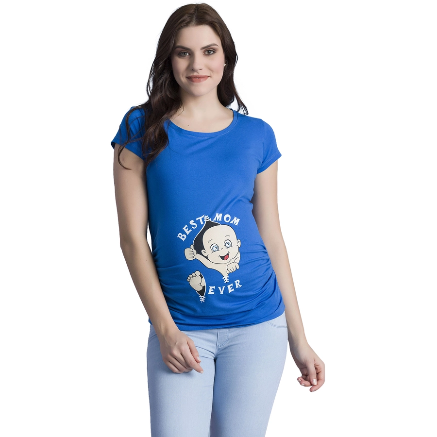 M.M.C. Umstandsshirt Best Mom Ever mit Motiv Dunkelblau