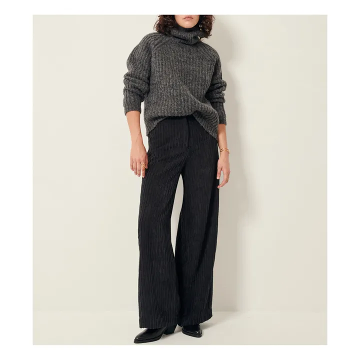 Sessùn Pantalon Cap East Velours Côtelé Fibres Recyclées | Noir
