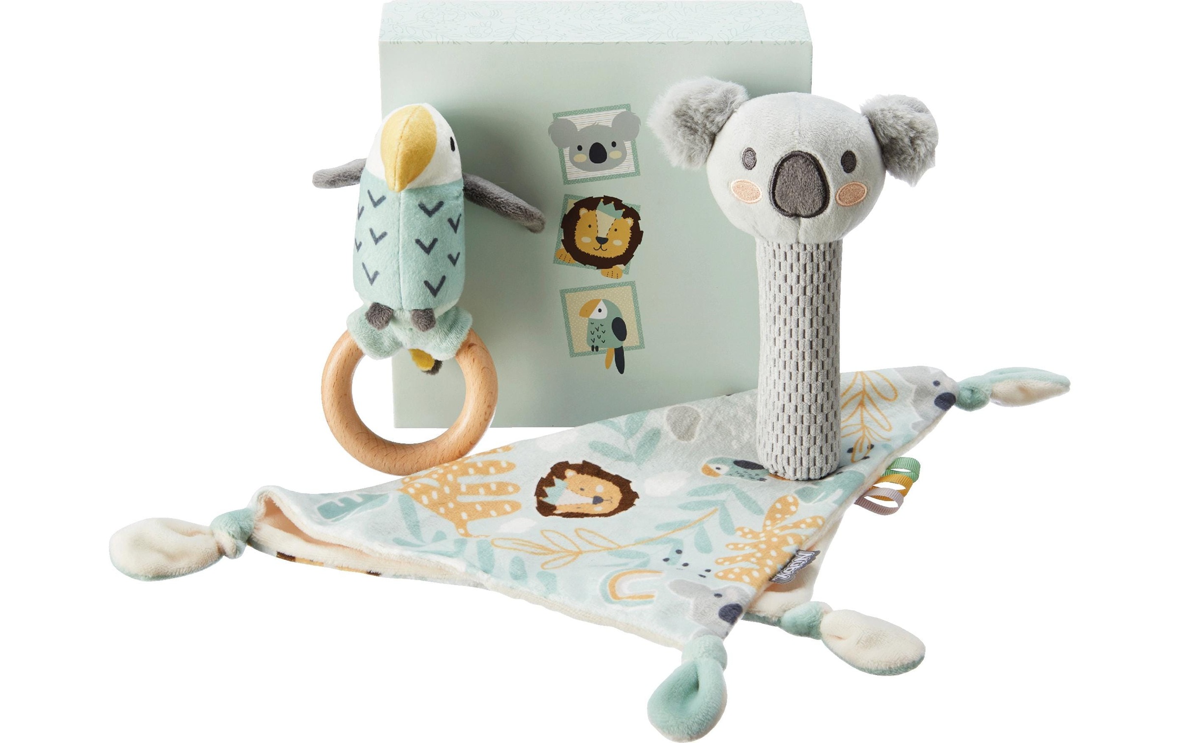 Nuby Schmusetuch »Papagei-Koala-Löwe 3-teilig«