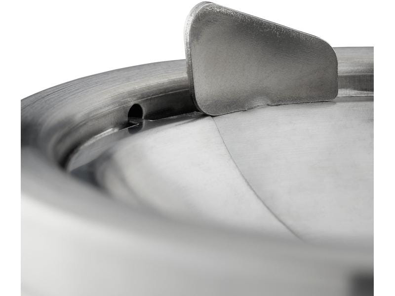 relaxdays Aschenbecher mit Deckel Silber Wind- und wetterfester Aschenbecher