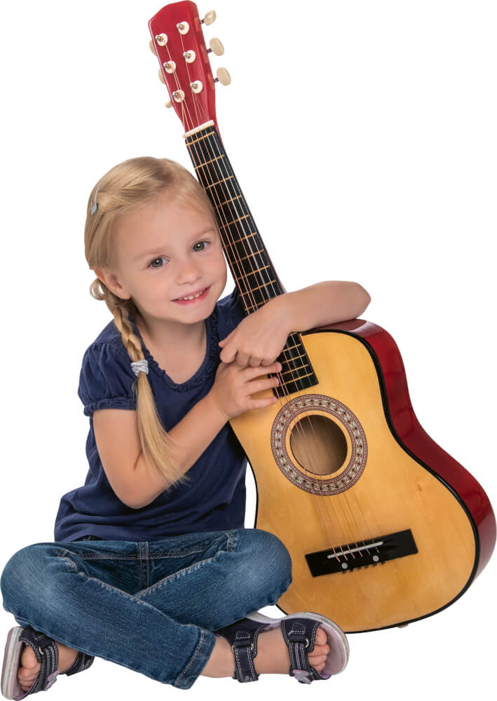 Boogie Bee Holzgitarre mit 6 Saiten, 75 cm