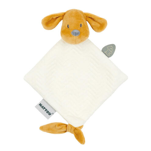 Mini doudou chien jacquard vanille CHARLIE - NATTOU