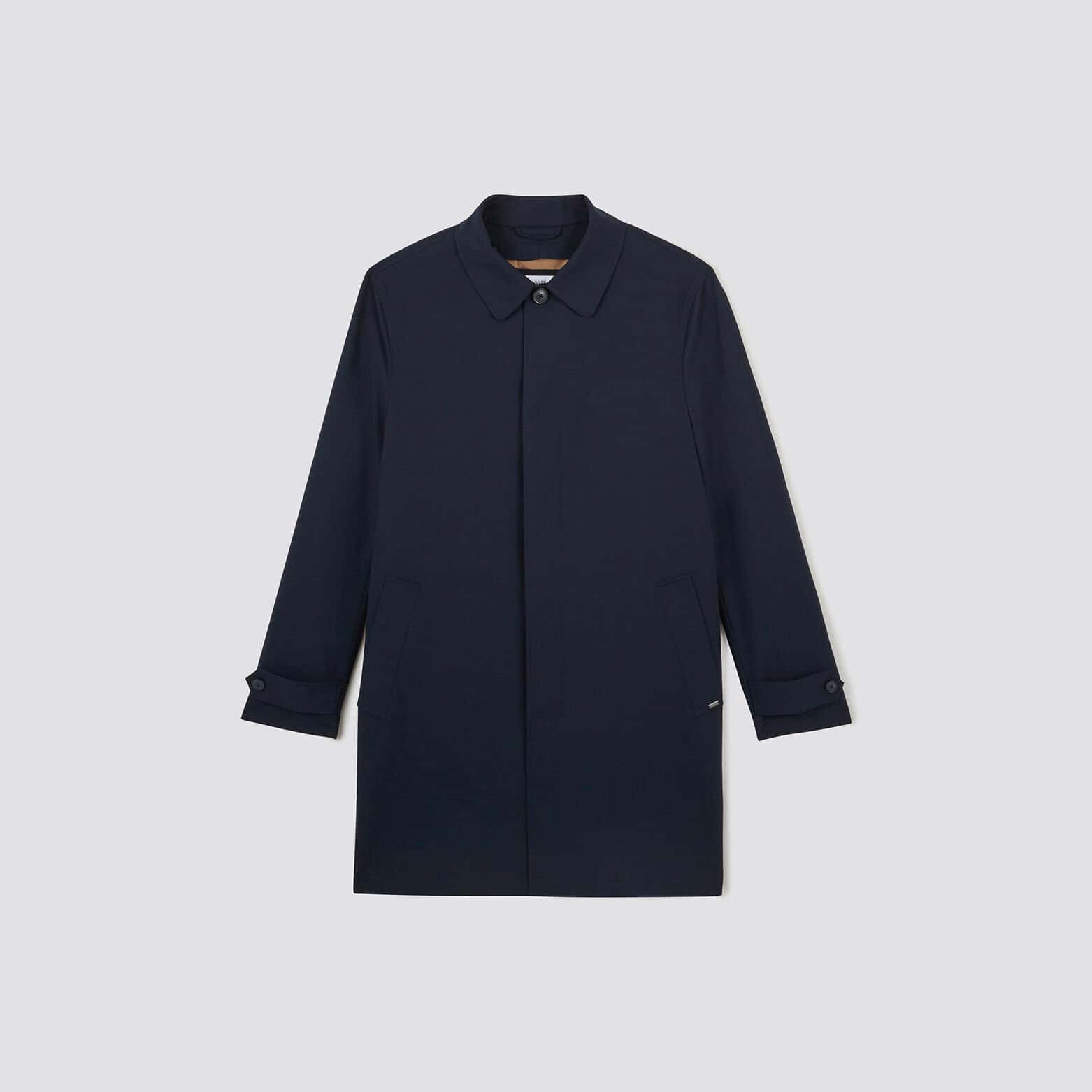 Trench col chemise avec doublure amovible Bleu foncé