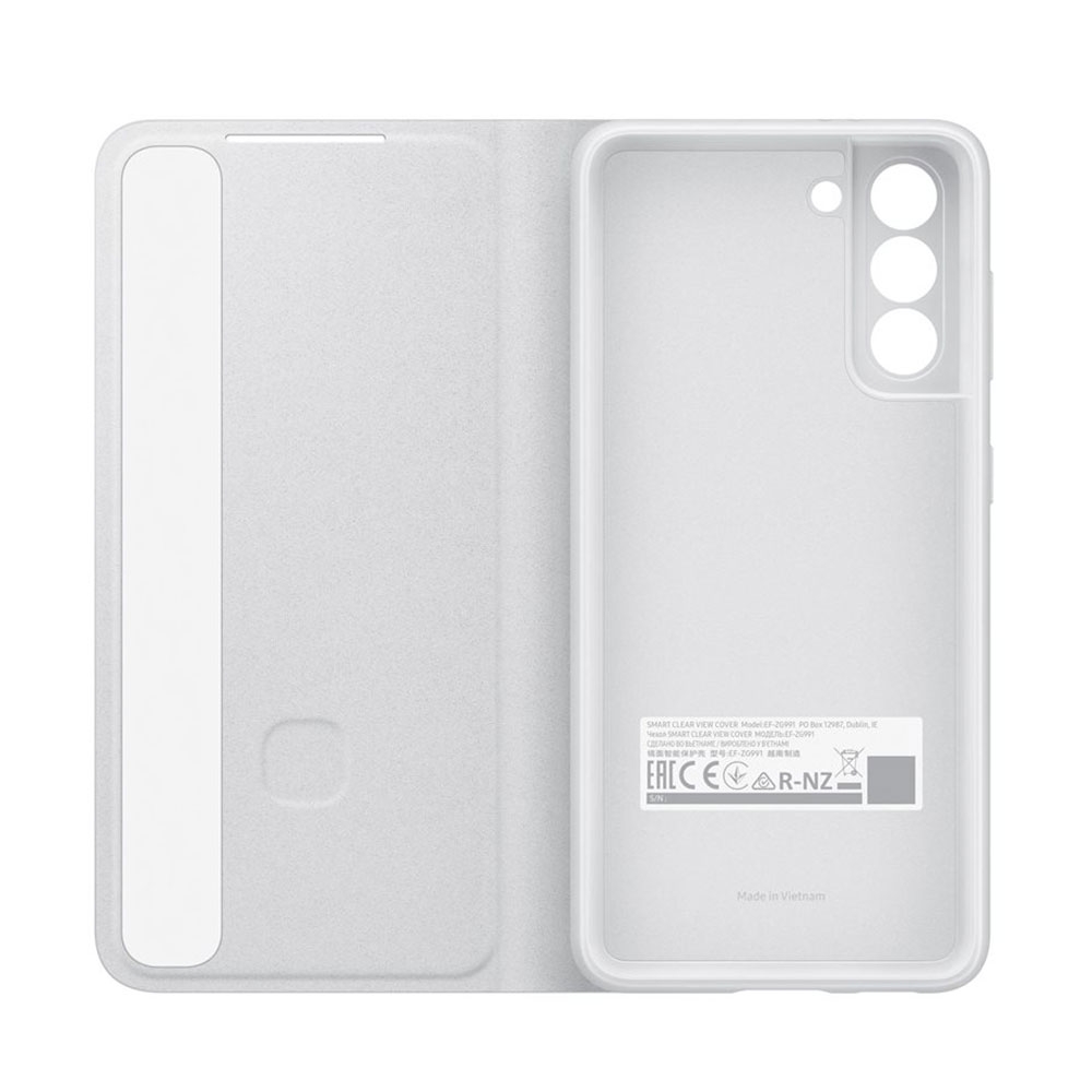 Galaxy S21 5G Antibakterielle Smart Clear View Cover Flipcase Hülle (EF-ZG991CJEGEW) - Hellgrau