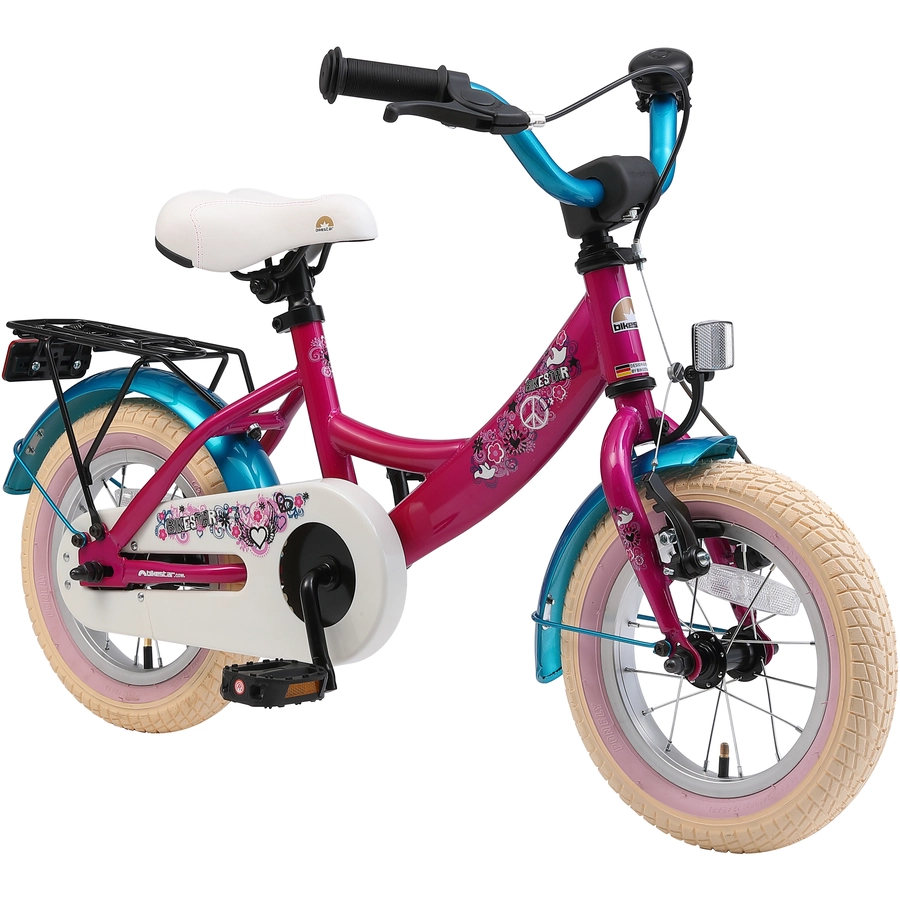 Bikestar Kinderrad 12 Zoll Classic berry, türkis