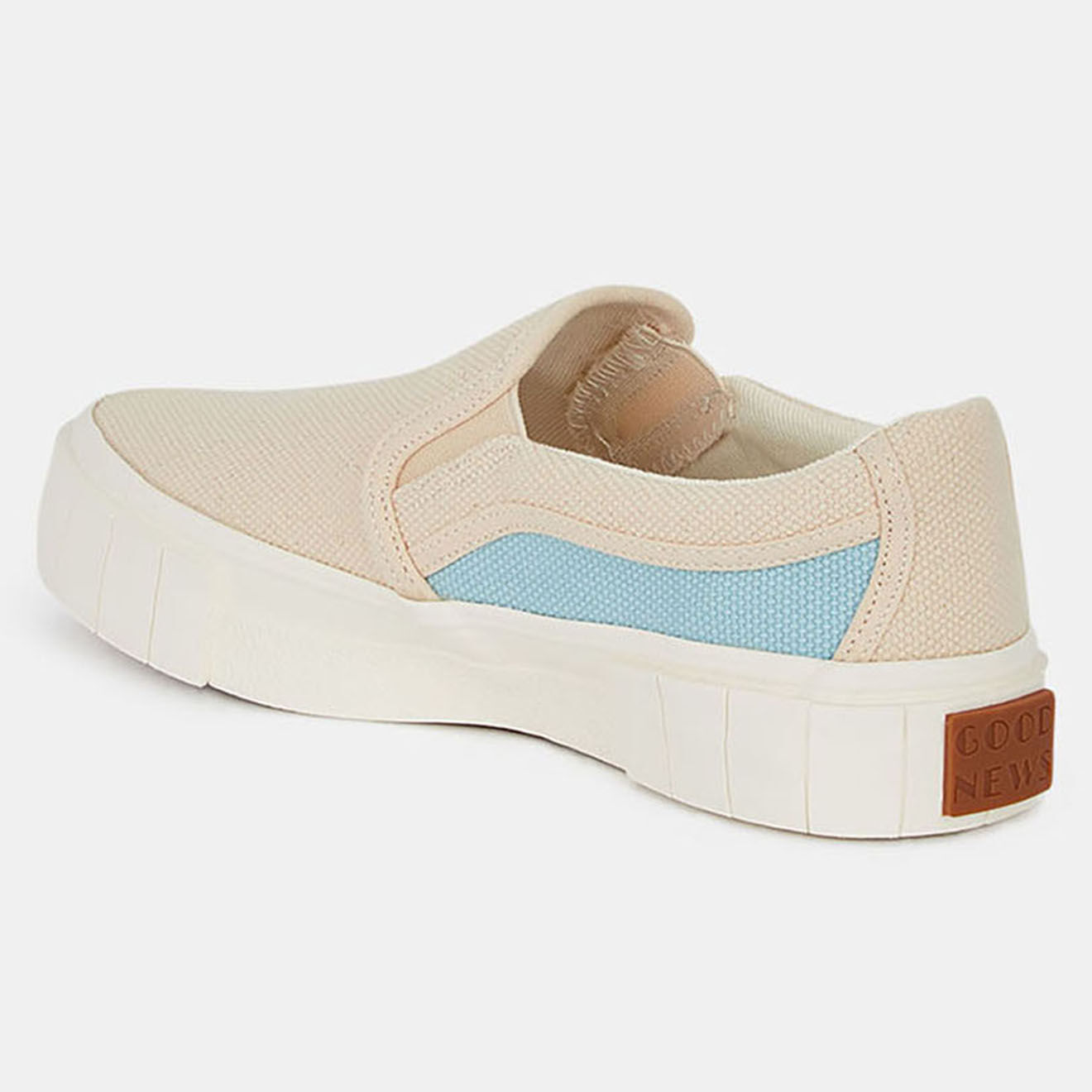 Good News Slip On en Coton Bio Courtney beige/bleu