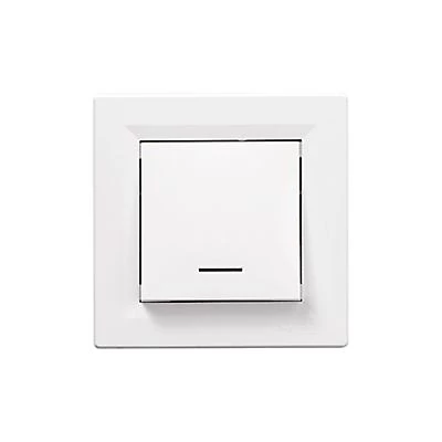 Interrupteur va-et-vient lumineux complet Schneider Electric Asfora blanc