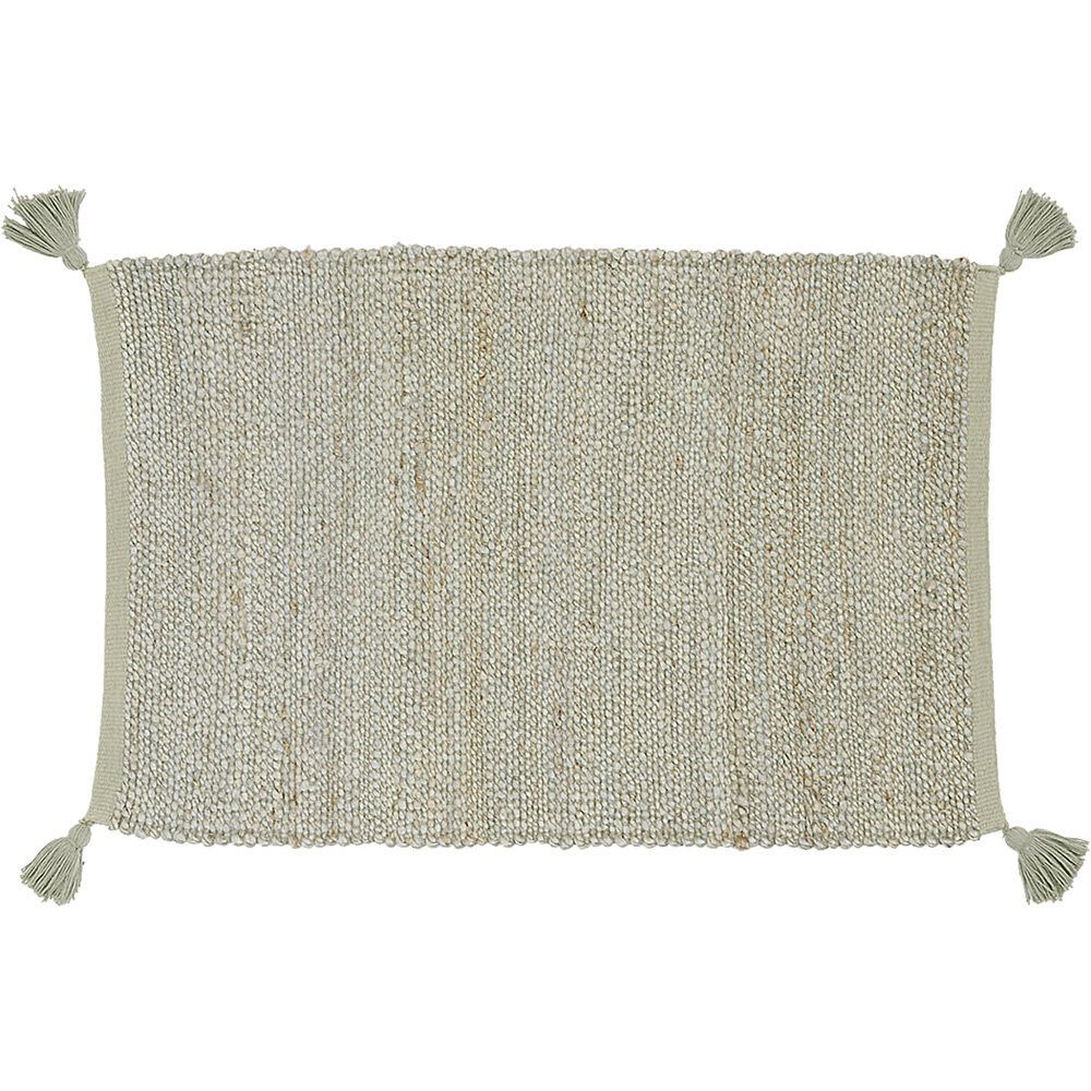 Tapis rectangulaire jute vert kaki
