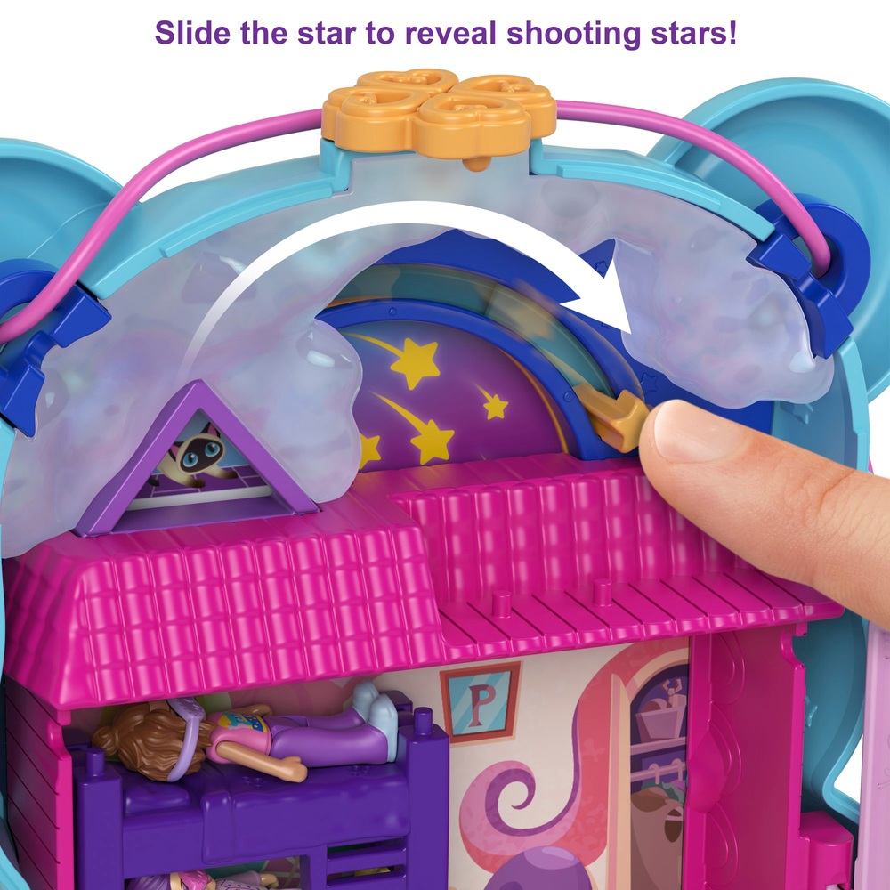 Polly Pocket Teddybär-Tragetasche mit Mikropuppen und Accessoires
