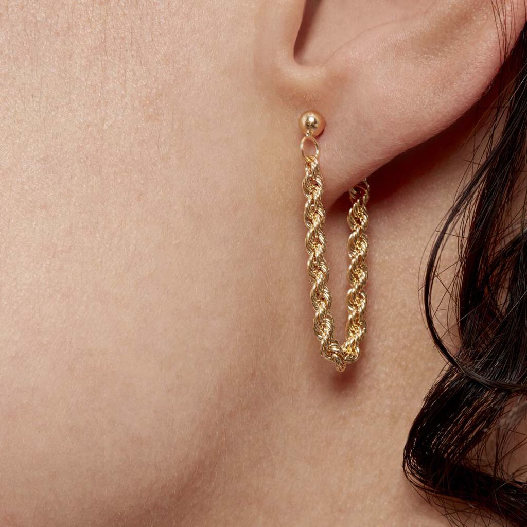 Boucles D'oreilles Pendantes Jerry Corde Or Jaune