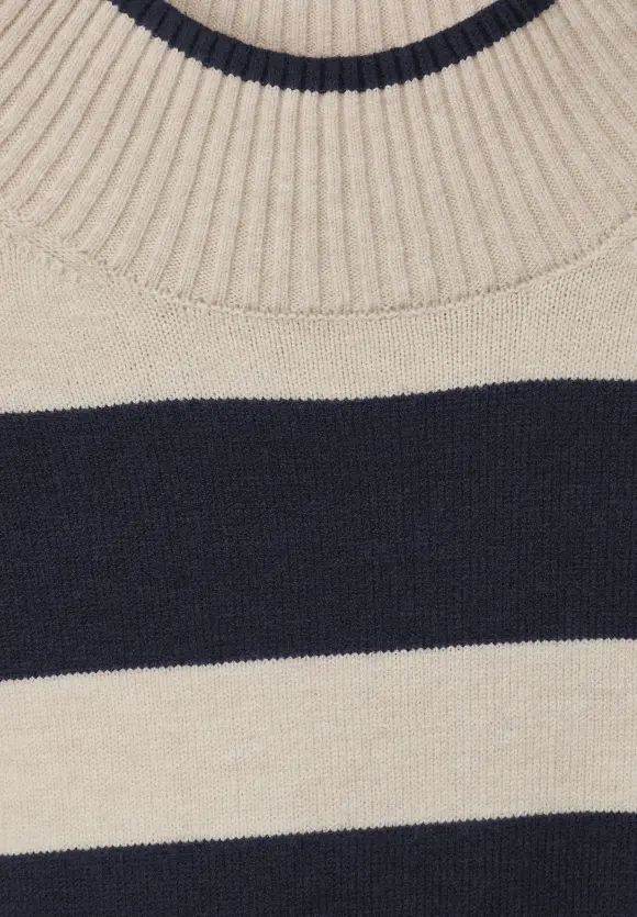 Streifen Strickpullover - deep blue