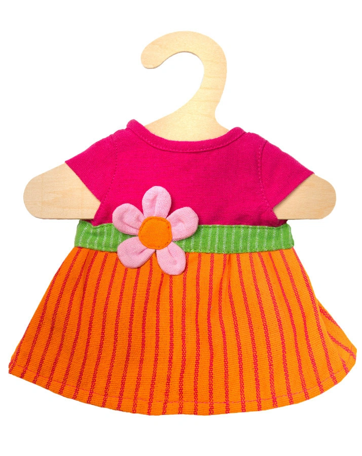 Puppenkleidung KLEID MAYA (28-35cm) in orange/pink