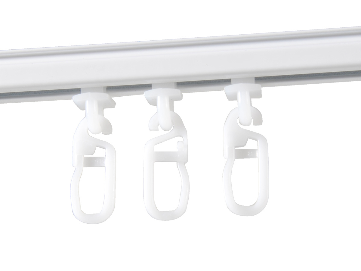 Gordijnrail met runners 150 cm - white