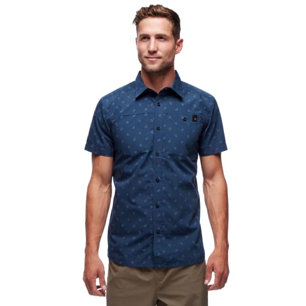 Chemise randonnée BLACK DIAMOND M SS SOLUTION SHIRT INK BLUE-CARABINER PRINT