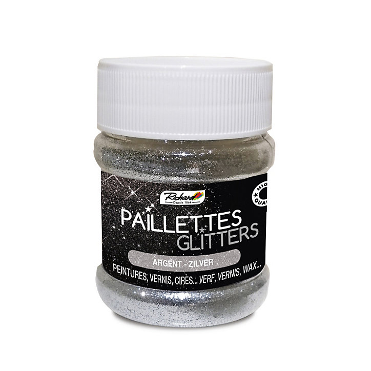 Pot à paillettes couleur argent Richard Colorant 80g