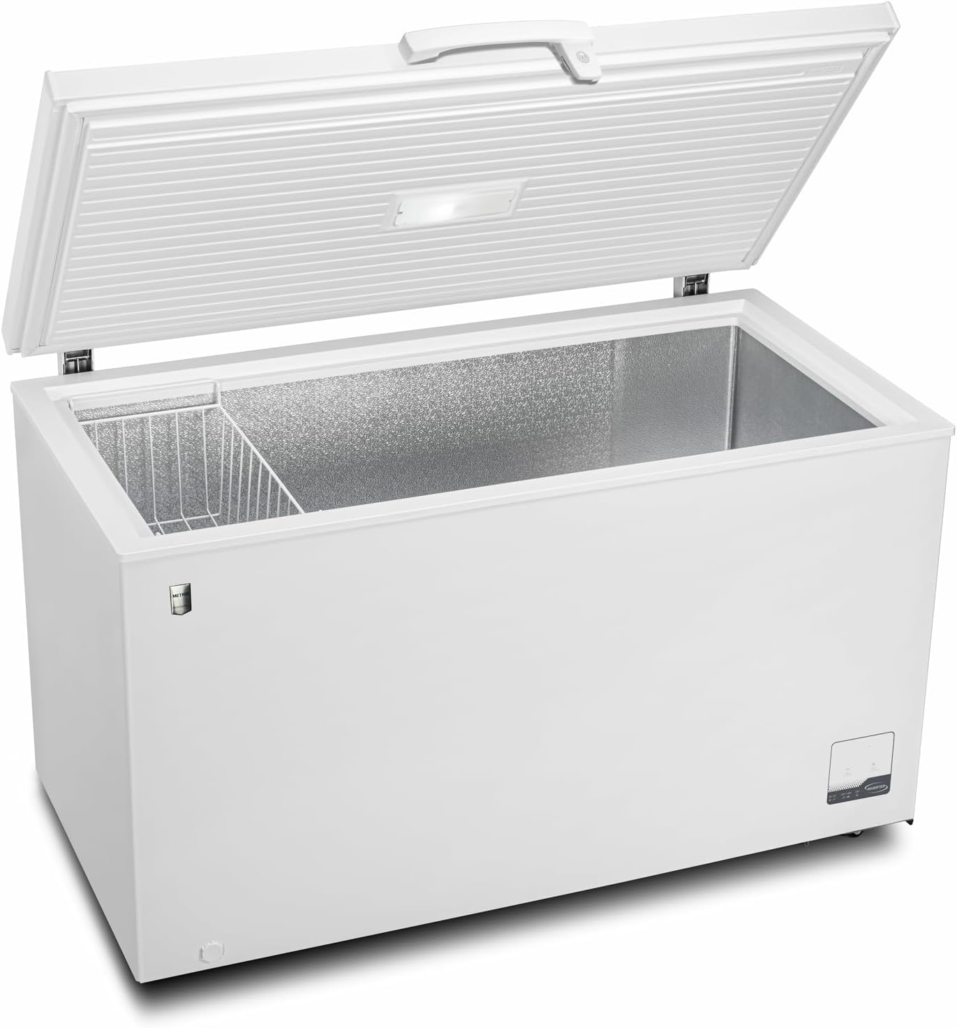 METRO Professional Gefriertruhe GHF2300, 300 L, 95 W, Tiefkühltruhe, 1 Korb, Türschloss, Temperaturalarm, Rollen, Weiß
