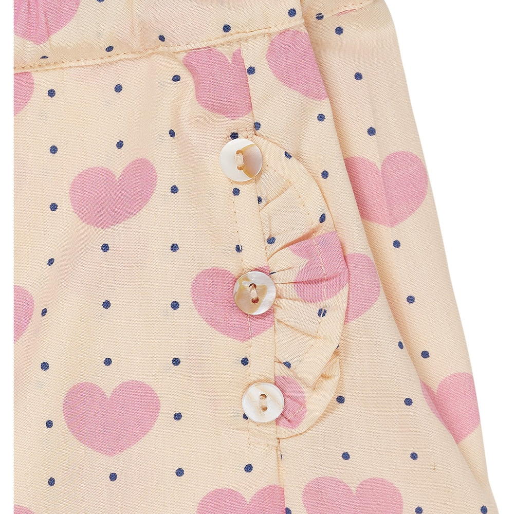 Køb COPENHAGEN COLORS Heart Aop Heart & Dots Shorts m. Flæselommer