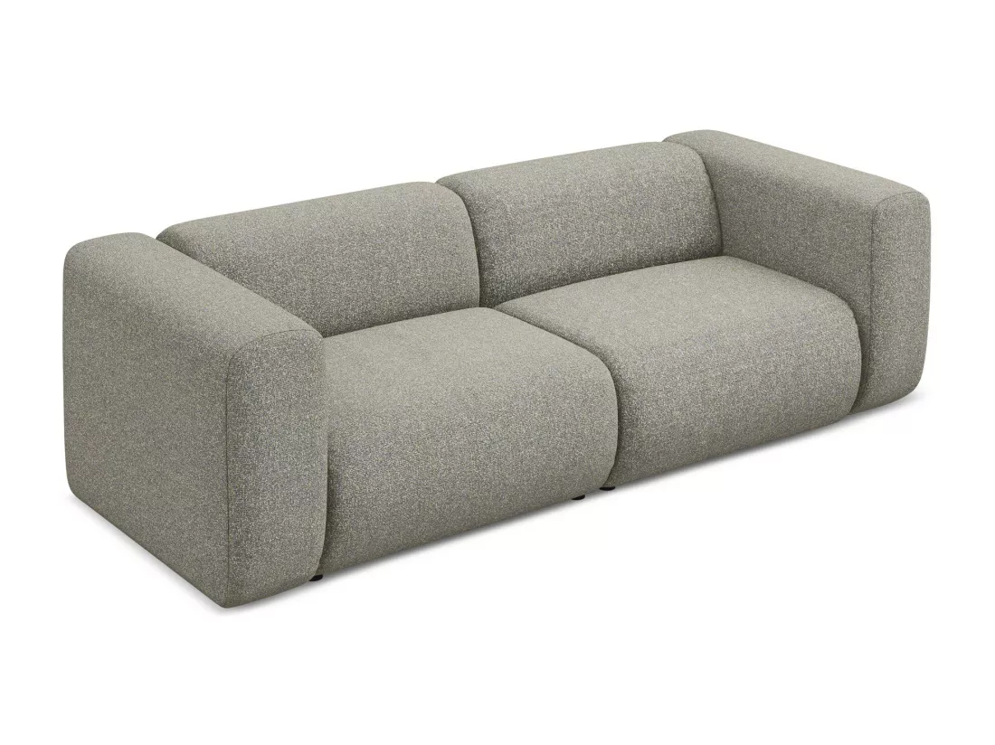 Canapé modulable 3 places en tissu texturé - beige foncé - EKAHI