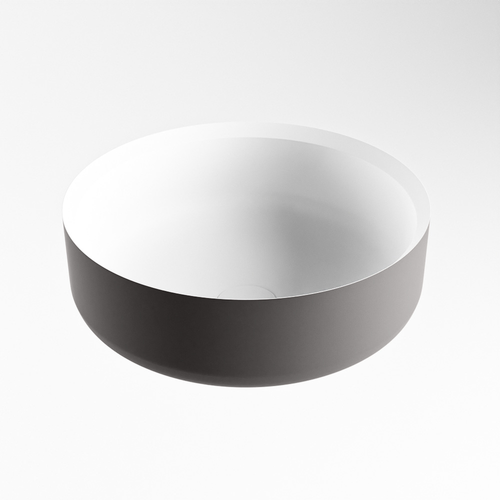 Mondiaz Coss Solid Surface waskom 36cm dark grey / talc
