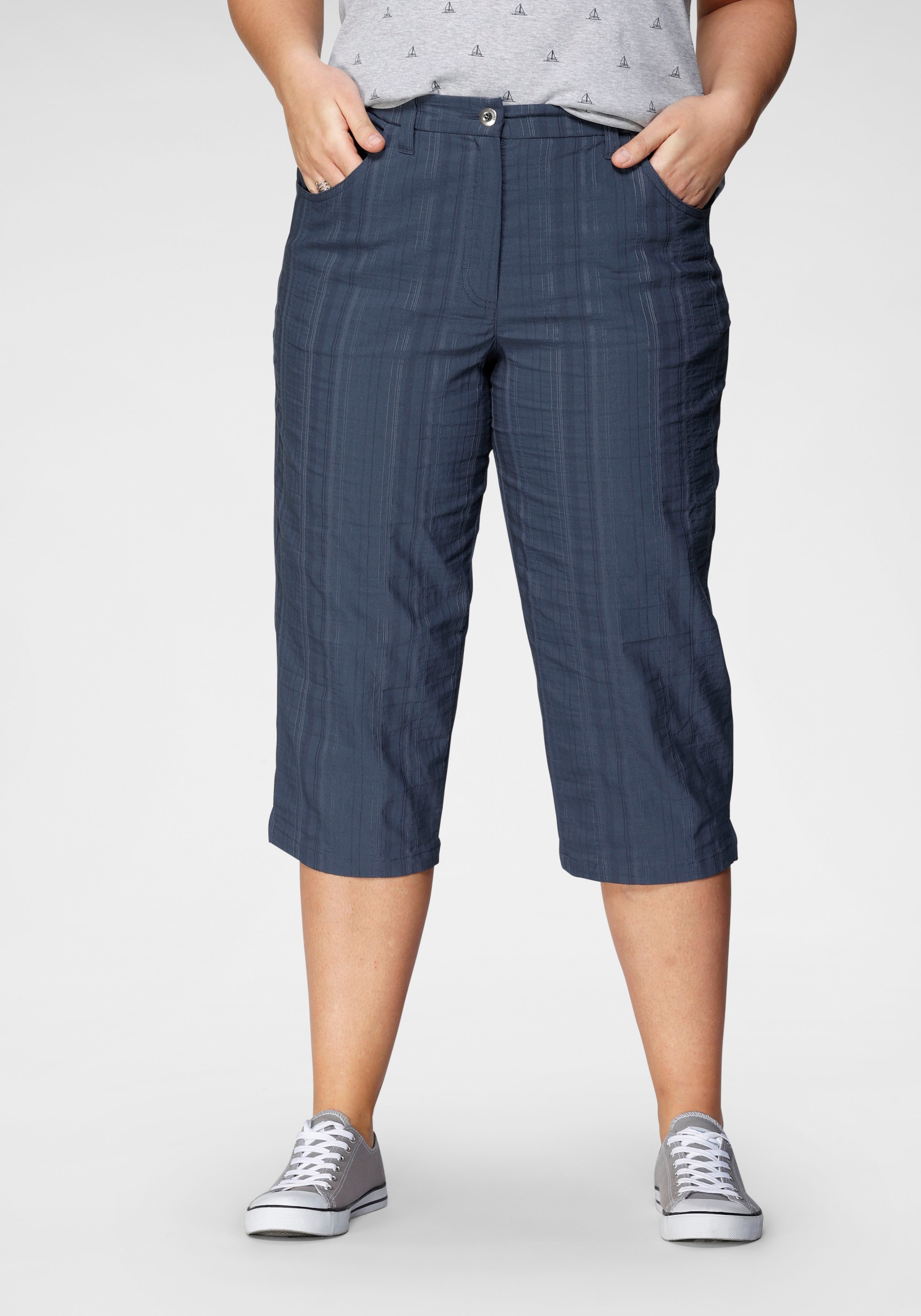 KjBRAND Caprihose »Babsie: bequemer Oberschenkel«  Sommerhose mit Strukturmuster