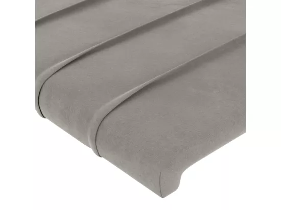 Tête de lit à LED Gris clair 203x16x118/128 cm Velours