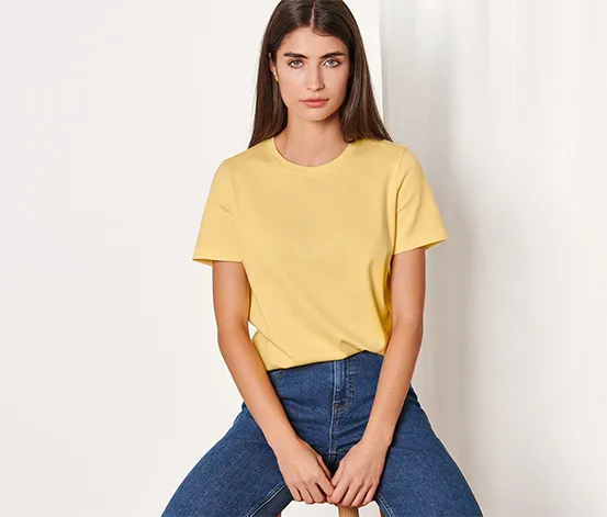 Basic T-Shirt, gelb