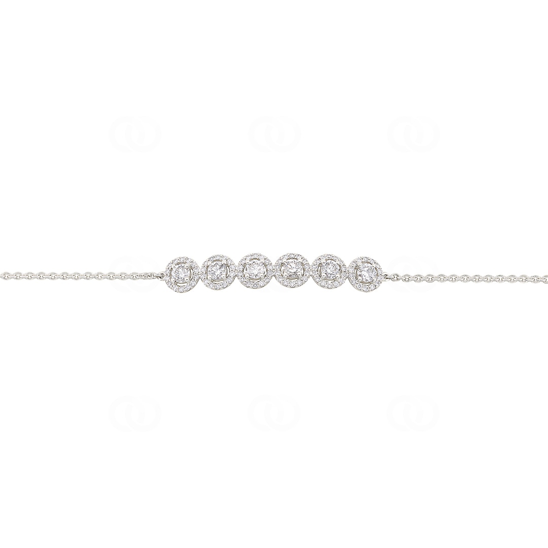 1.00 Karat Halo Diamantarmband 750/18 K Weissgold