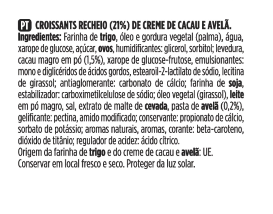 CROISSANT AURORA RECHEADO CACAU AVELÃ 304G
