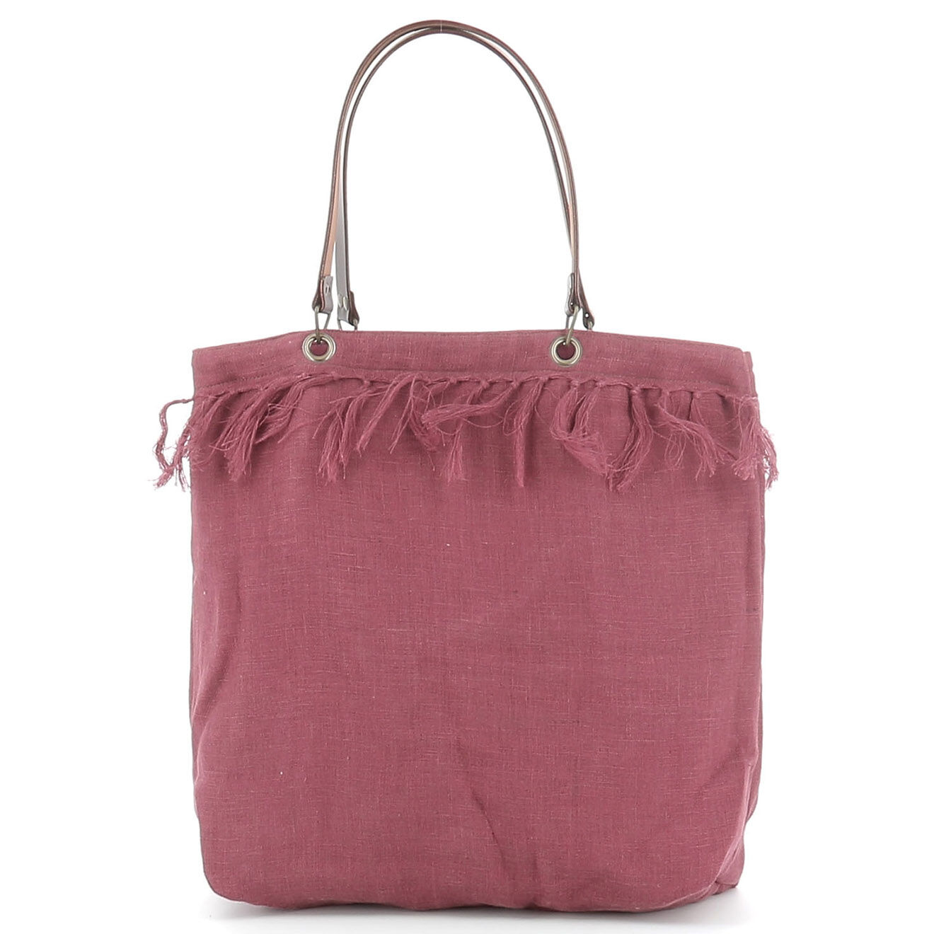 En Fil d'Indienne Sac Cabas Medium Double carmin - 36x36x12 cm