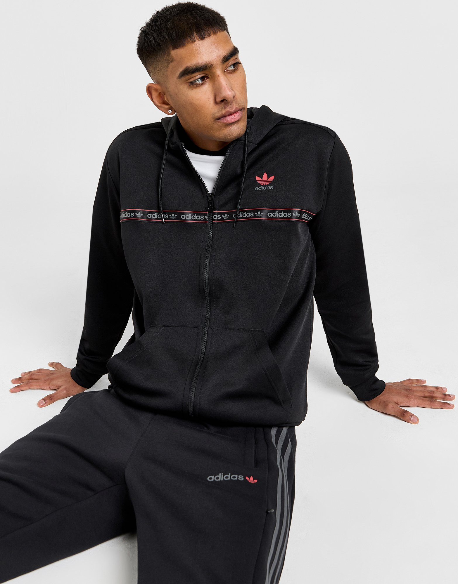 adidas Originals Sweat à Capuche Zippé Tape Homme
