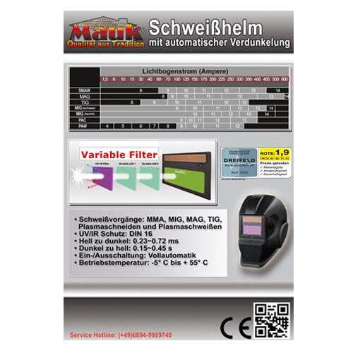 MAUK Automatik Kopfschweißschild Solar
