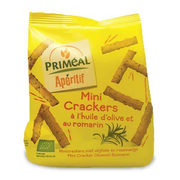 Mini crackers bio à l'huile d'olive et au romarin