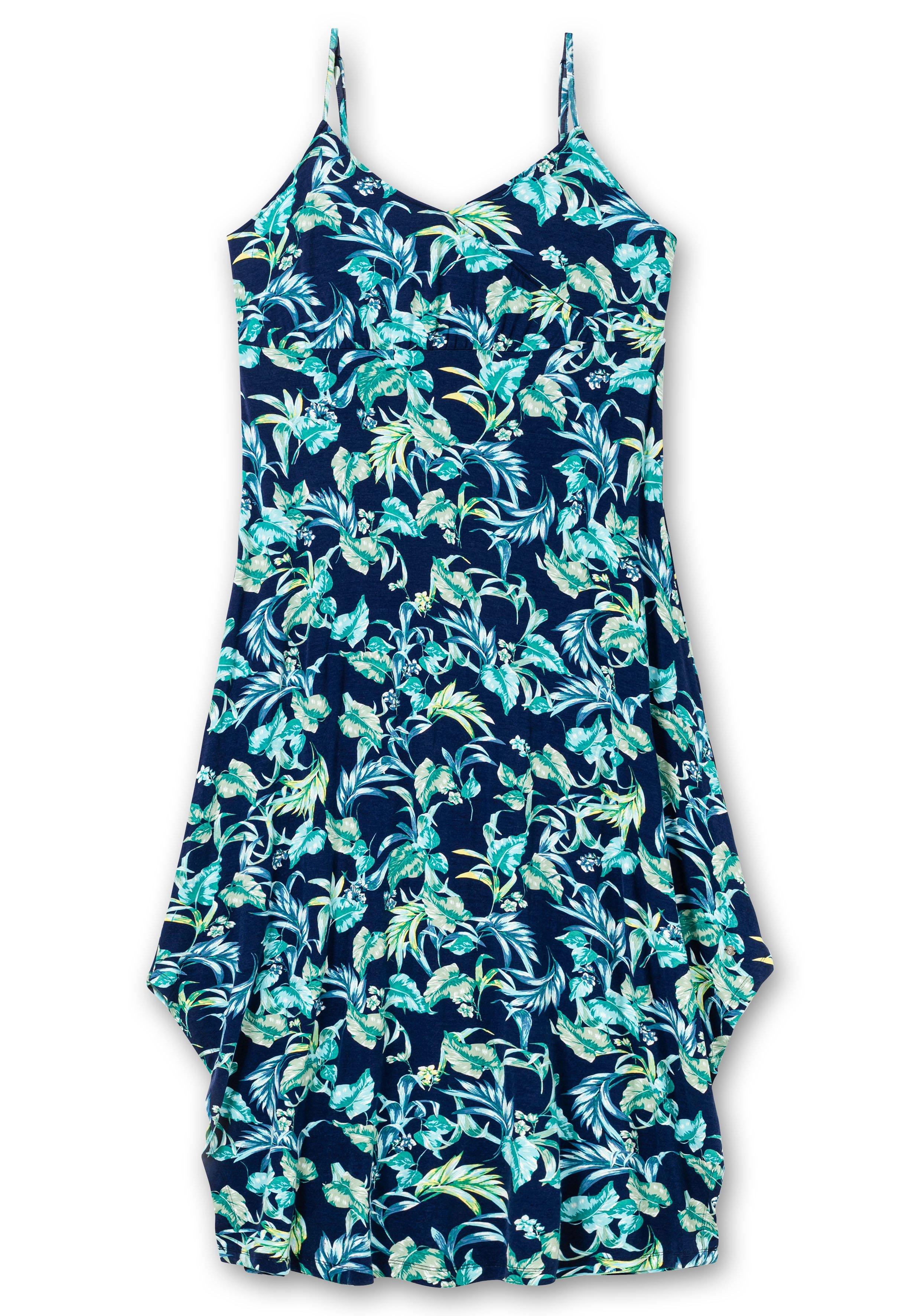 Jerseykleid in Maxilänge, mit Blätterprint