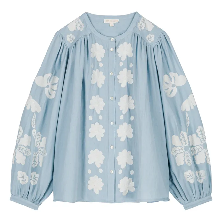 Louise Misha Blouse Jeanne Coton et Lin - Collection Femme | Bleu